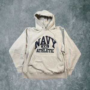 Vintage 80s–90s Navy Athletic Kellsport Gray Hoodie XL Heavyweight Side Gussets